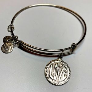 3/$15 Alex and Ani LOVE silver tone bracelet